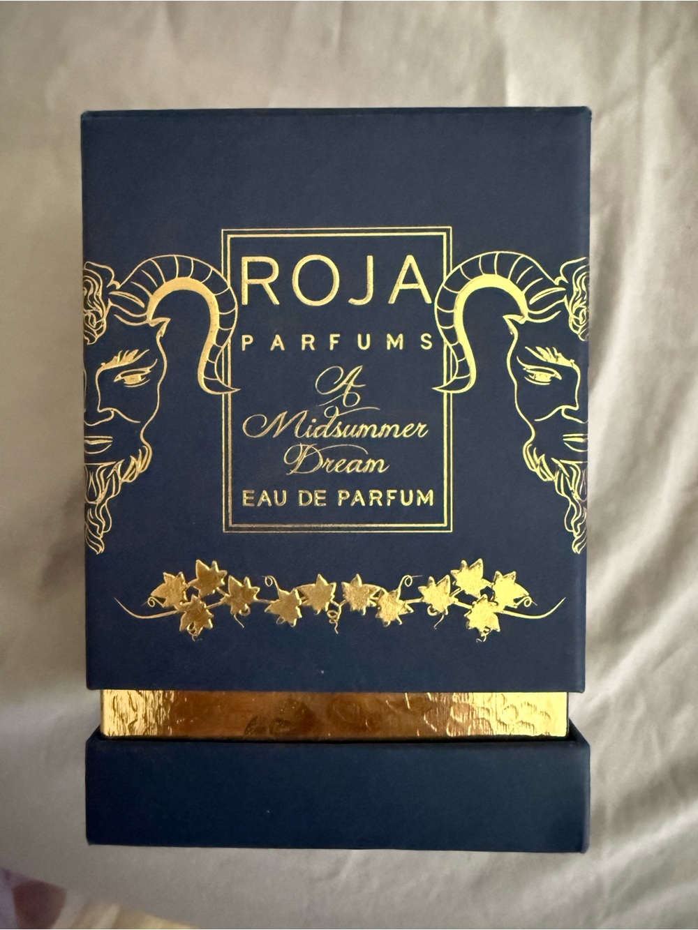 Empty Box- Rona Parfums "A Midsummer Dream" Eau de Parfum - Navy & Gold Box